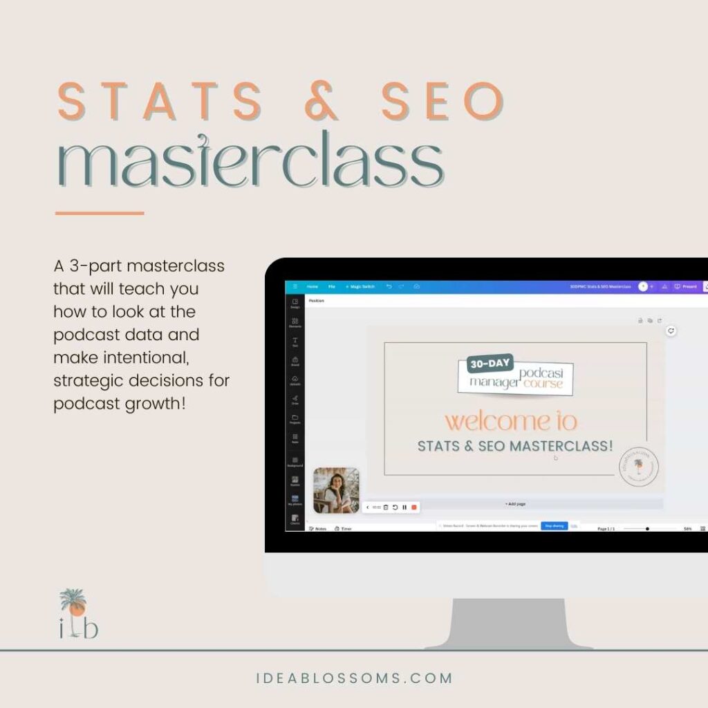 podcast stats and SEO masterclass cover image